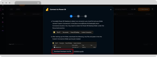 Dataslayer.mez connector download option