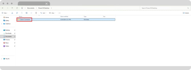 Power BI Desktop Custom Connectors folder