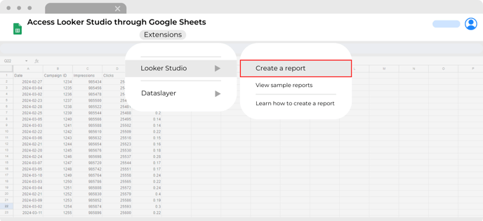 Connect Google Sheets with Looker Studio