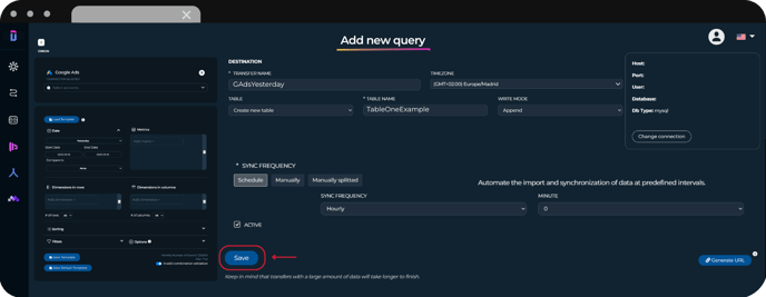 GCS - Save details