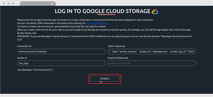 GCS - Login Fields