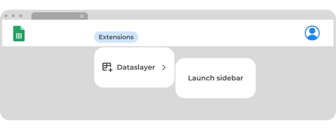 Dataslayer sidebar open in Google Sheets