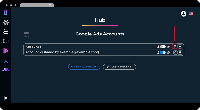 NEW UI 2025 - About the Hub  refresh credentials